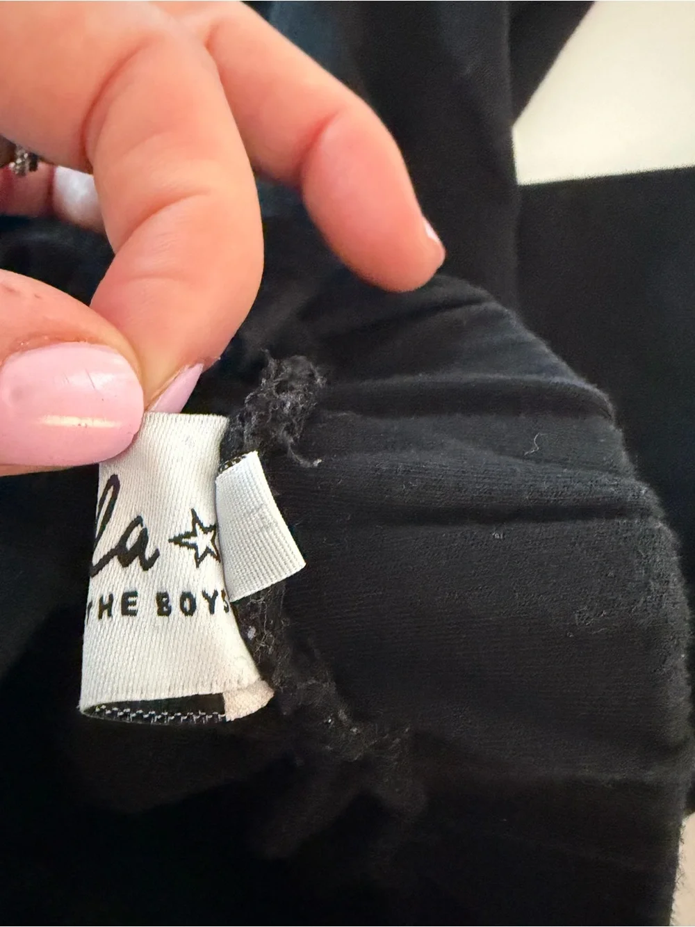 Lola + The Boys Black Joggers with Rainbow Knee Patches - Play condition